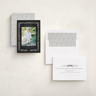This is a coal holiday photo cards with standard by Itsy Belle Studio called bountiful boughs printing on recycled smooth signature in standard