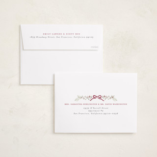 This is a cranberry holiday photo cards with standard by Itsy Belle Studio called bountiful boughs printing on recycled smooth signature in standard