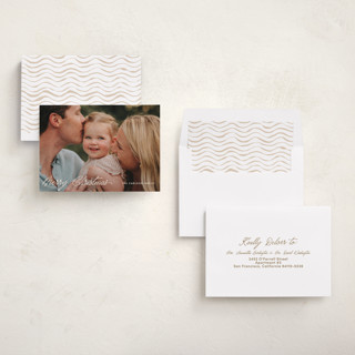 This is a gilt holiday photo cards with standard by Pixel and Hank called the christmas letters printing on recycled smooth signature in standard