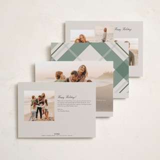 This is a vanilla holiday photo cards with standard by Petra Kern called fancy plaid printing on recycled smooth signature in standard