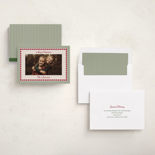 This is a holiday holiday photo cards with standard by Kelly Schmidt called vintage border printing on recycled smooth signature in standard