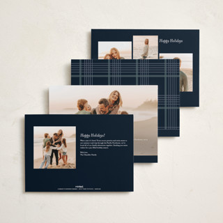 This is a sea holiday photo cards with standard by Makewells called antiqued plaid printing on recycled smooth signature in standard