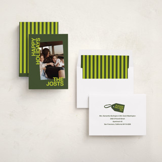 This is a citron holiday photo cards with standard by Inkblot Design called angled printing on recycled smooth signature in standard