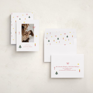 This is a snow holiday photo cards with standard by Studio Suku called cross stitch christmas printing on recycled smooth signature in standard