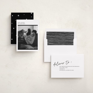 This is a noir holiday photo cards with standard by Annie Clark called zine printing on recycled smooth signature in standard
