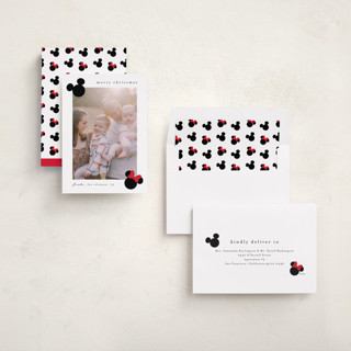 This is a cotton holiday photo cards with standard by Stacey Meacham called iconic printing on recycled smooth signature in standard