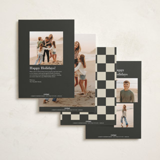 This is a rust holiday photo cards with standard by Nicoletta Savod called joyful trio printing on recycled smooth signature in standard