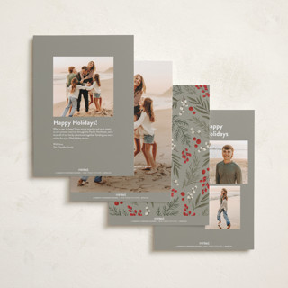 This is a mistletoe holiday photo cards with standard by Wildfield Paper Co called holly + olive printing on recycled smooth signature in standard