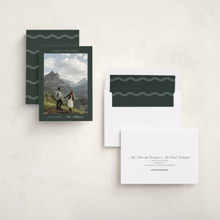 This is a evergreen holiday photo cards with standard by Nicole Walsh called scenic printing on recycled smooth signature in standard