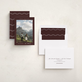 This is a merlot holiday photo cards with standard by Nicole Walsh called scenic printing on recycled smooth signature in standard