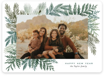 This is a green holiday photo card by Alethea and Ruth called Evergreen Variety with standard printing on smooth signature in standard.