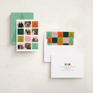 This is a gumdrops holiday photo cards with standard by Morgan Kendall called mod squares printing on recycled smooth signature in standard
