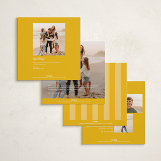This is a golden honey holiday photo cards with standard by Kate Ross called love joy printing on recycled smooth signature in standard