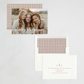 This is a snow holiday photo cards with standard by Amy Kross called blakely printing on recycled smooth signature in standard