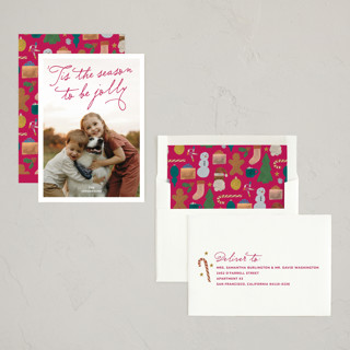 This is a gumdrop holiday photo cards with standard by Inkblot Design called jolly time printing on recycled smooth signature in standard