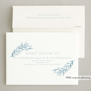 This is a glacier holiday photo cards with standard by Petra Kern called laurel evergreen printing on recycled smooth signature in standard