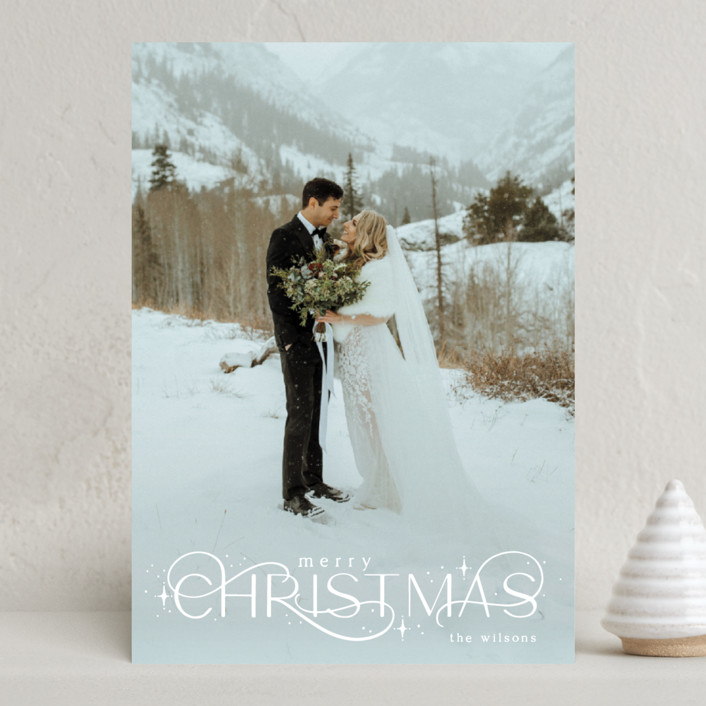 Delicate Christmas Holiday Photo Cards by Makewells Minted