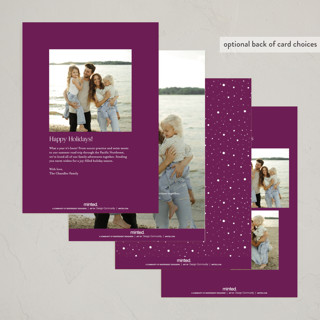 This is a berry holiday photo cards with standard by Makewells called delicate christmas printing on recycled smooth signature in standard