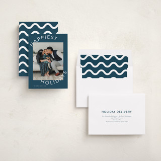 This is a blueberry holiday photo cards with standard by Jessica Williams called round and round printing on recycled smooth signature in standard