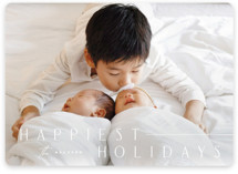 This is a white holiday photo card by Sara Hicks Malone called Happy Times with standard printing on recycled smooth signature in standard.