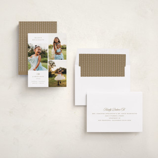 This is a gingerbread holiday photo cards with standard by Kristie Kern called warm glow printing on recycled smooth signature in standard