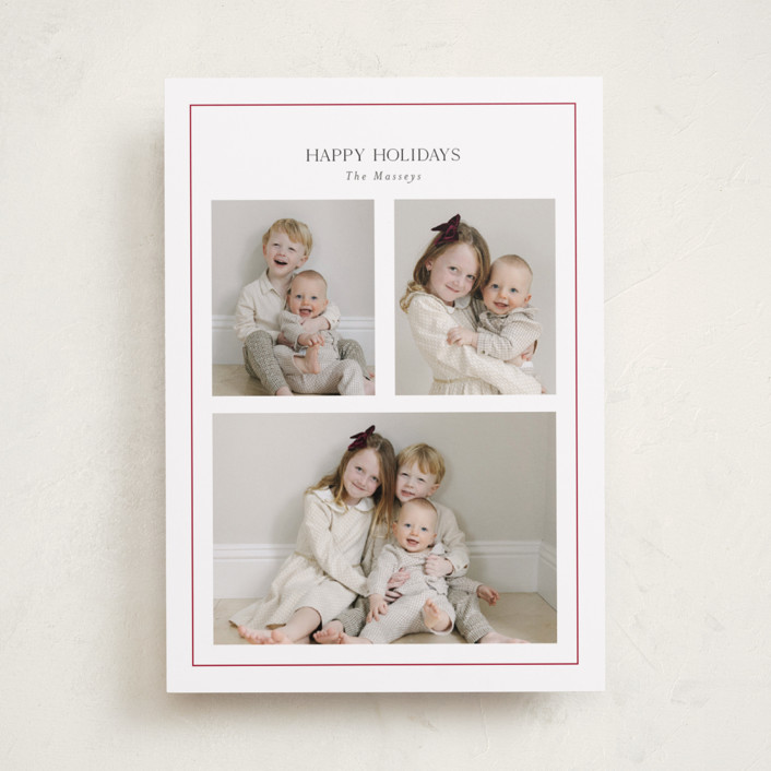 "three" - Holiday Photo Cards in Candy Cane by Lori Wemple.