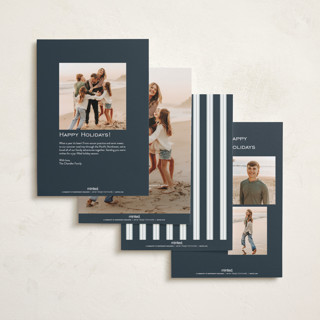 This is a marine holiday photo cards with standard by Kate Ahn called timeless stripe printing on recycled smooth signature in standard