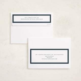 This is a marine holiday photo cards with standard by Kate Ahn called timeless stripe printing on recycled smooth signature in standard