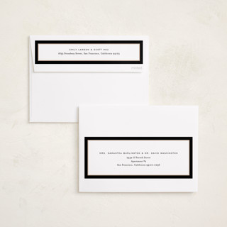 This is a midnight holiday photo cards with standard by Kate Ahn called timeless stripe printing on recycled smooth signature in standard