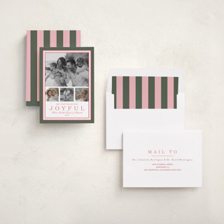 This is a fir holiday photo cards with standard by Alston Foster called favorite joys printing on recycled smooth signature in standard