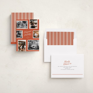 This is a cardinal holiday photo cards with standard by Pixel and Hank called patchwork printing on recycled smooth signature in standard