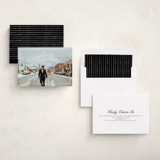 This is a snow holiday photo cards with standard by Anna Elder called a classic christmas printing on recycled smooth signature in standard