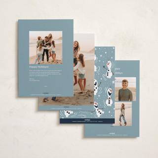 This is a ice holiday photo cards with standard by Orasie called disney's frozen olaf holiday fun printing on recycled smooth signature in standard