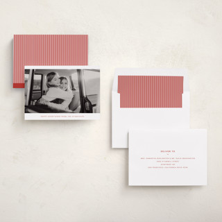 This is a cherry holiday photo cards with standard by Sara Hicks Malone called minimalist printing on recycled smooth signature in standard