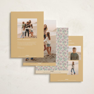 This is a forest holiday photo cards with standard by Creo Study called floral block print printing on recycled smooth signature in standard
