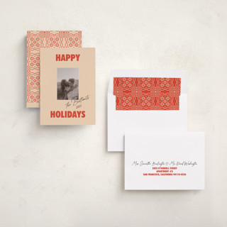 This is a candy apple holiday photo cards with standard by Studio Suku called the jolly type printing on recycled smooth signature in standard