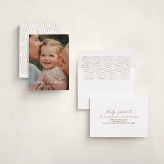 This is a gilt holiday photo cards with standard by Pixel and Hank called the christmas letters printing on recycled smooth signature in standard