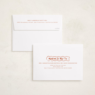 This is a holly holiday photo cards with standard by Vera Lim called wiggly lines printing on recycled smooth signature in standard