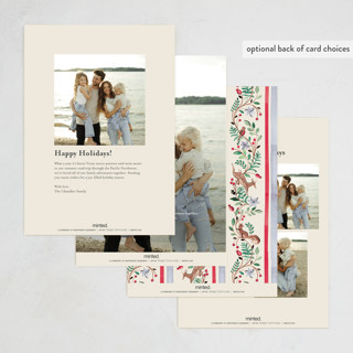 This is a cranberry holiday photo cards with standard by Sarah Knight called highlands printing on recycled smooth signature in standard