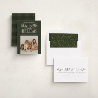 This is a evergreen holiday photo cards with standard by Erin L. Wilson called hearth garland printing on recycled smooth signature in standard