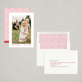 This is a candy cane holiday photo cards with standard by Jessie Steury called modern border printing on recycled smooth signature in standard