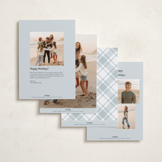 This is a snow holiday photo cards with standard by Kelly Schmidt called joy trio printing on recycled smooth signature in standard