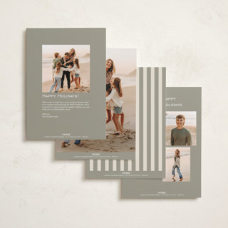 This is a licorice holiday photo cards with standard by Ekko Studio called happy headlines printing on recycled smooth signature in standard