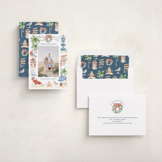 This is a sea salt holiday photo cards with standard by Sarah Knight called beach holidays printing on recycled smooth signature in standard