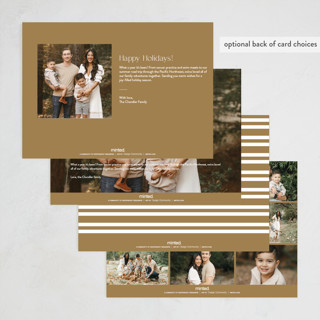 This is a butterscotch holiday photo cards with standard by Carolyn MacLaren called off the grid printing on recycled smooth signature in standard