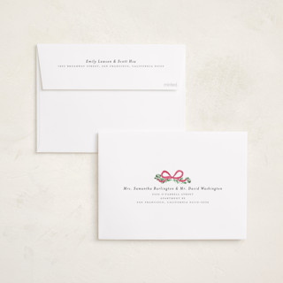 This is a holly berry holiday photo cards with standard by Itsy Belle Studio called ribbonly frame printing on recycled smooth signature in standard