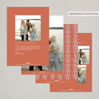 This is a poinsettia holiday photo cards with standard by Jen Owens called linked printing on recycled smooth signature in standard