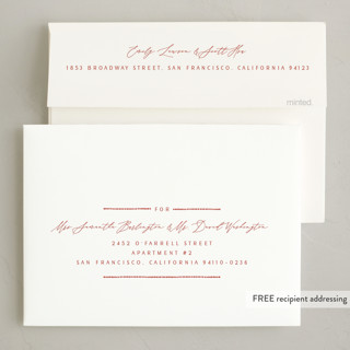 This is a poinsettia holiday photo cards with standard by Jen Owens called linked printing on recycled smooth signature in standard