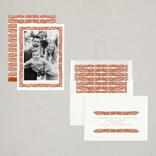 This is a cider holiday photo cards with standard by Katharine Watson called simple floral frame printing on recycled smooth signature in standard