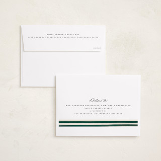 This is a pine needle holiday photo cards with standard by Teju Reval called vintage stripes printing on recycled smooth signature in standard